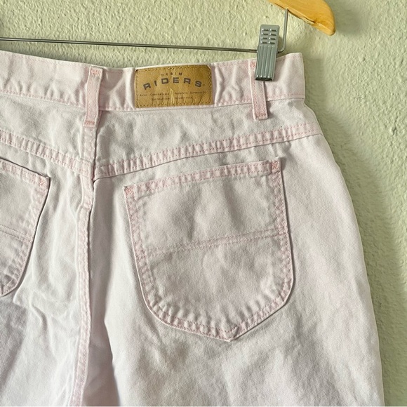 Vintage 90s Lee Riders Mom Shorts Women’s 14 Pink High Waisted Cuffed Cotton EUC - Picture 9 of 16